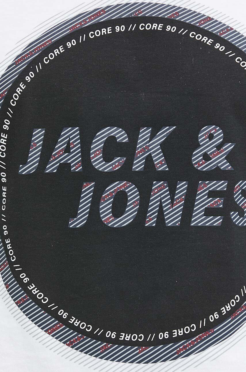 Jack & Jones Bavlněné tričko bílá barva s potiskem - Pepit.cz