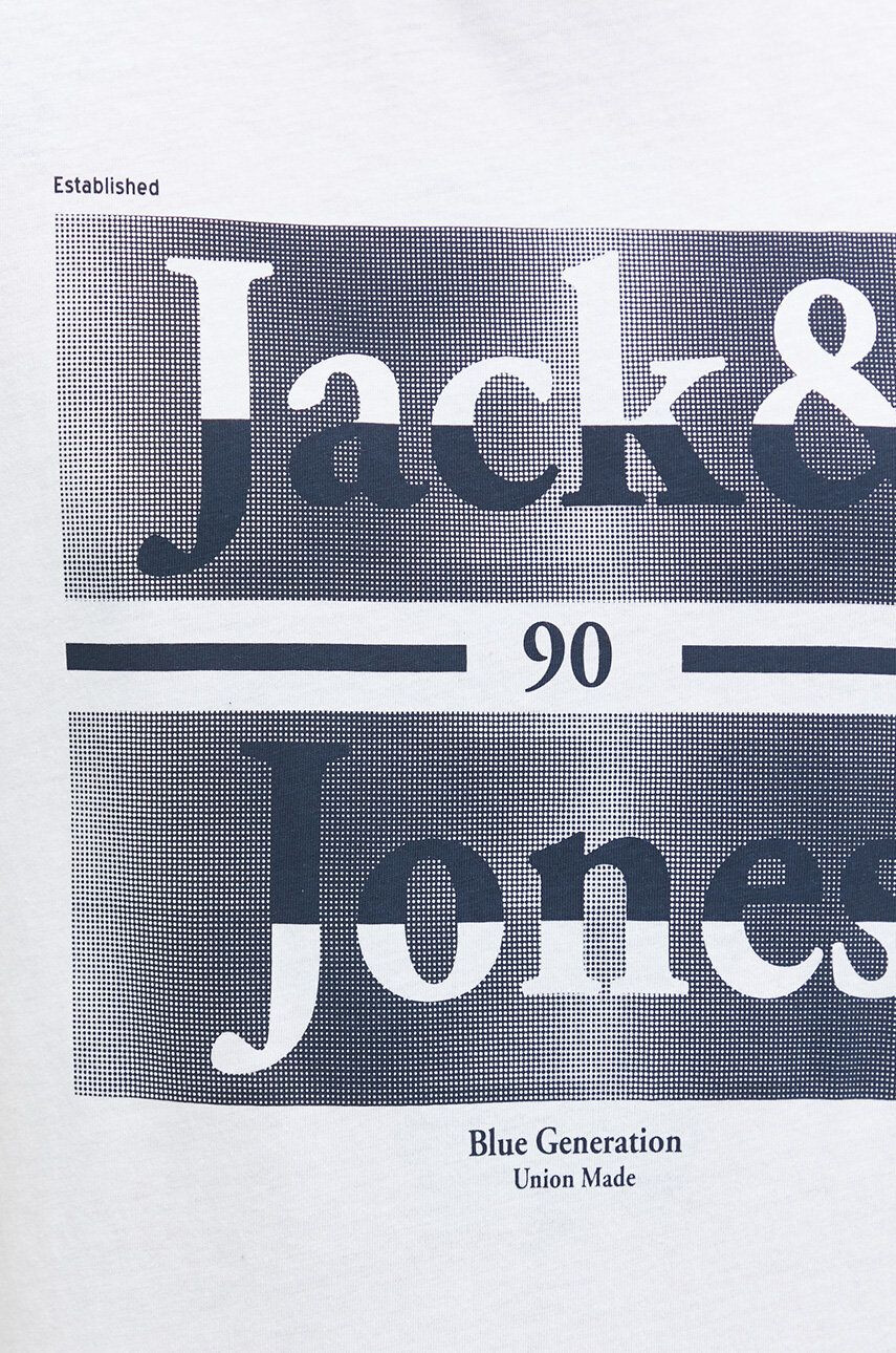 Jack & Jones Bavlněné tričko bílá barva s potiskem - Pepit.cz