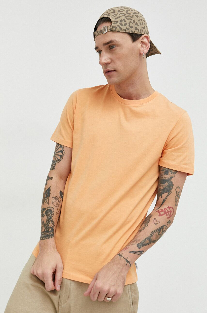 Jack & Jones Bavlněné tričko JJEORGANIC oranžová barva 12156101 - Pepit.cz