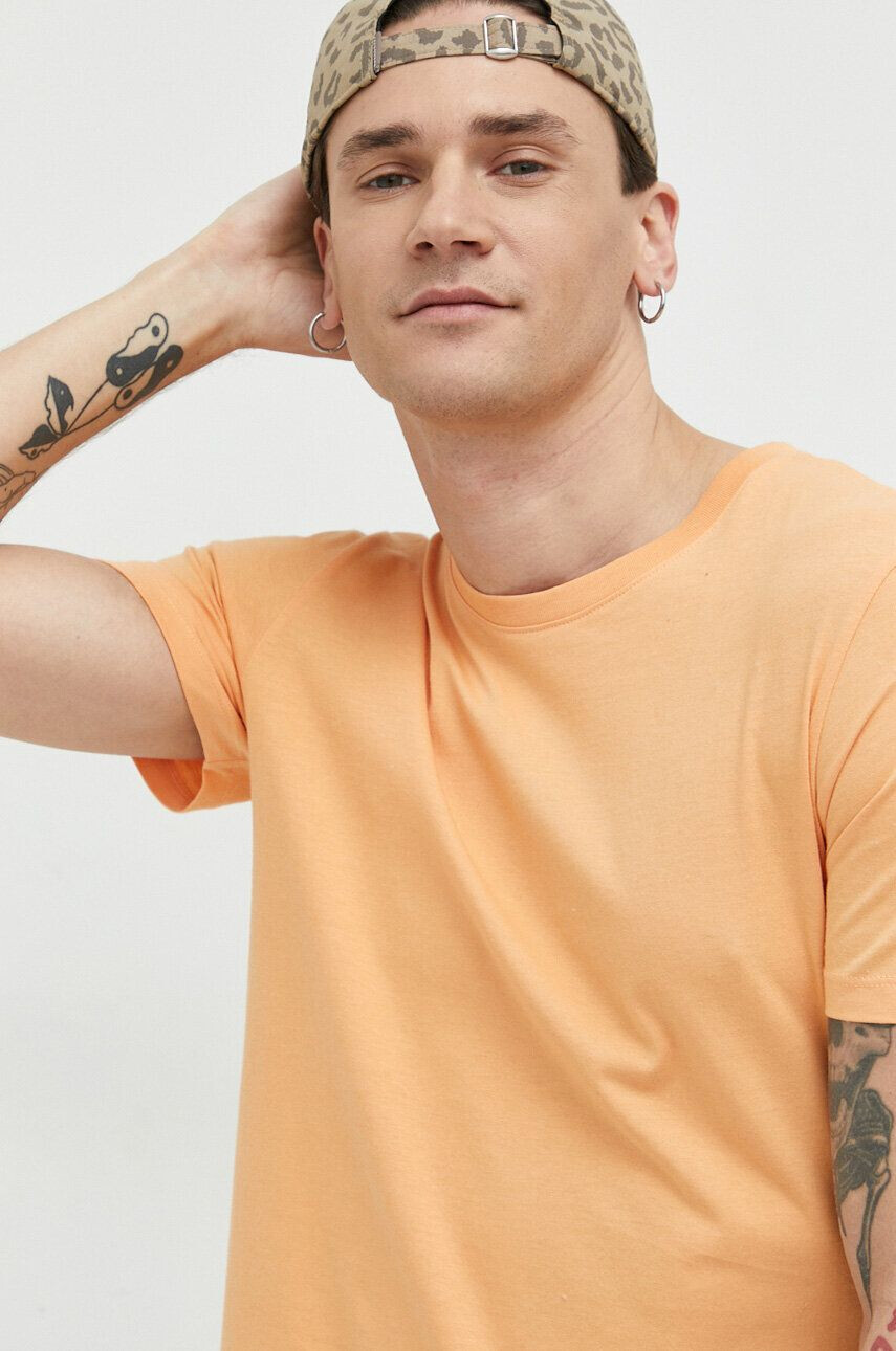 Jack & Jones Bavlněné tričko JJEORGANIC oranžová barva 12156101 - Pepit.cz