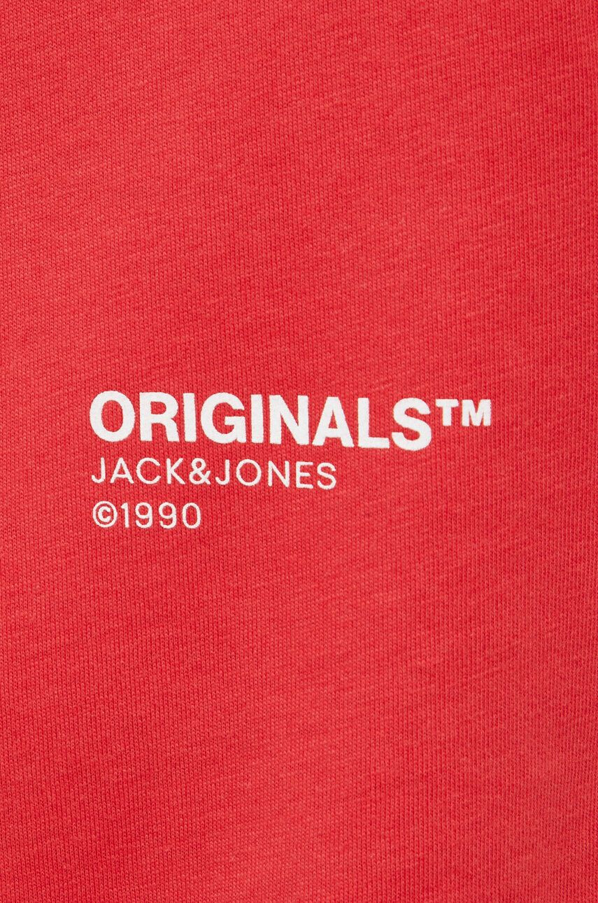 Jack & Jones Bavlněné tričko Jorclean červená barva s potiskem - Pepit.cz