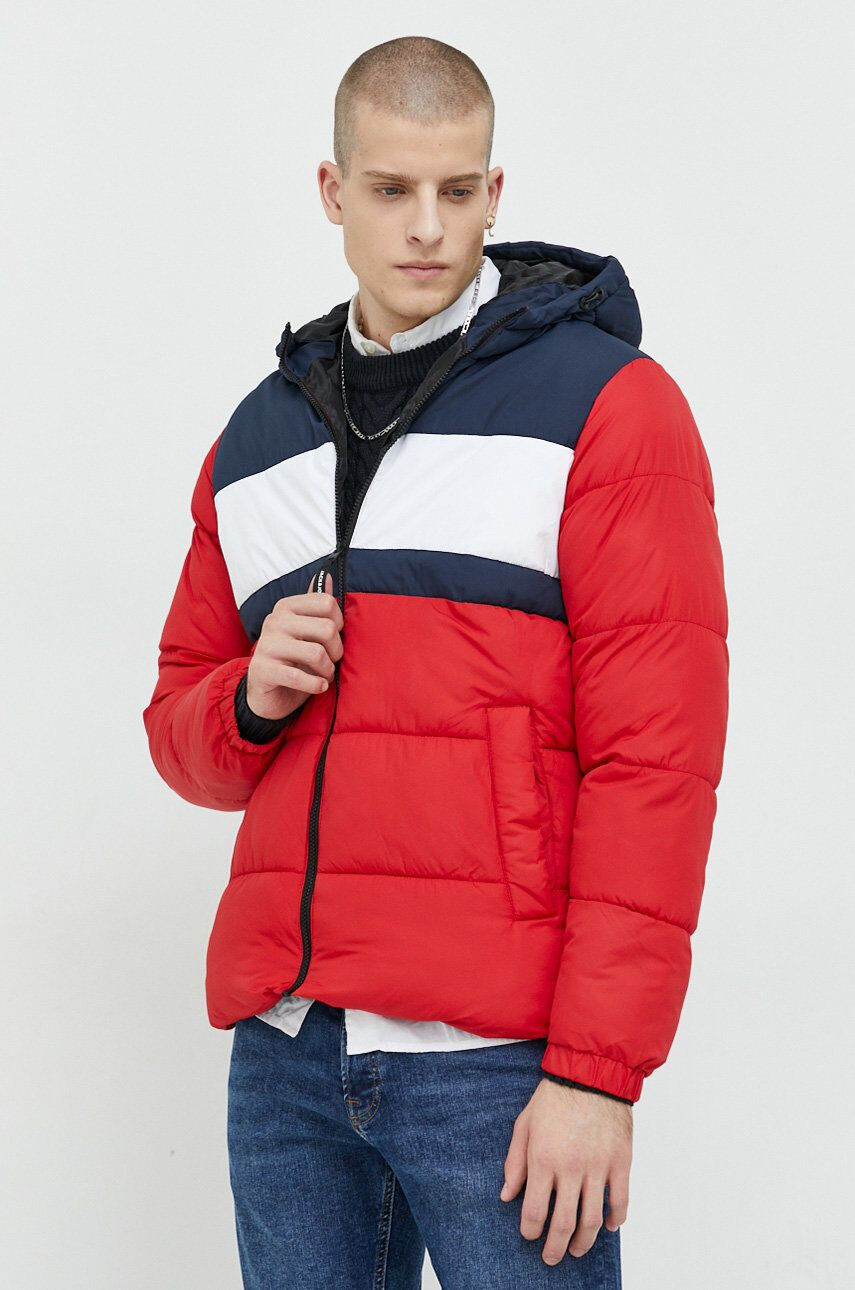 Jack & Jones Bunda pánská červená barva zimní - Pepit.cz