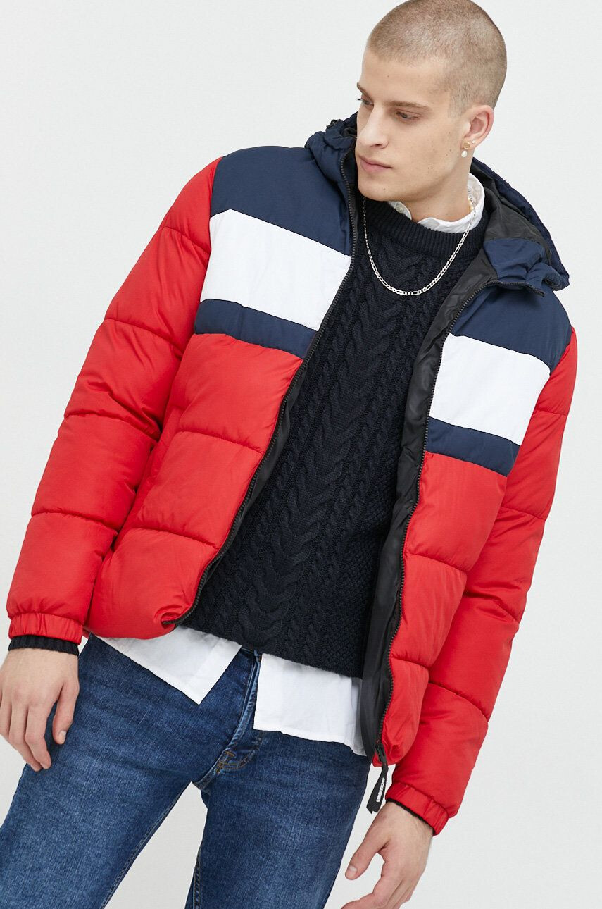 Jack & Jones Bunda pánská červená barva zimní - Pepit.cz