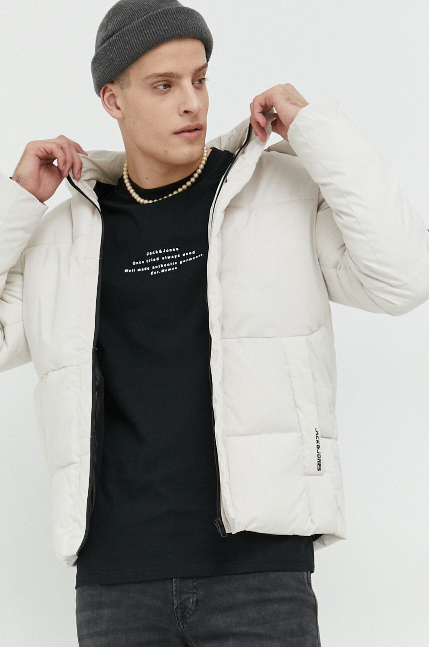 Jack & Jones Bunda pánská béžová barva zimní - Pepit.cz