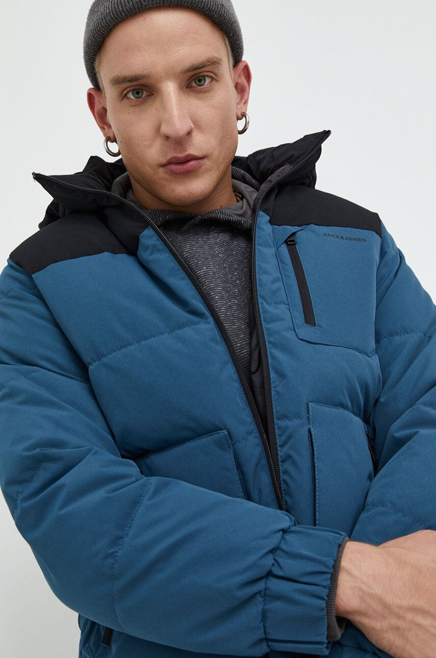 Jack & Jones Bunda Jcootto pánská tyrkysová barva zimní - Pepit.cz