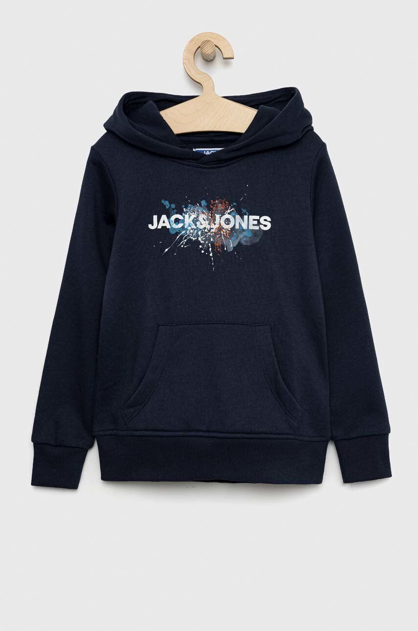 Jack & Jones Dětská mikina tmavomodrá barva s kapucí s potiskem - Pepit.cz