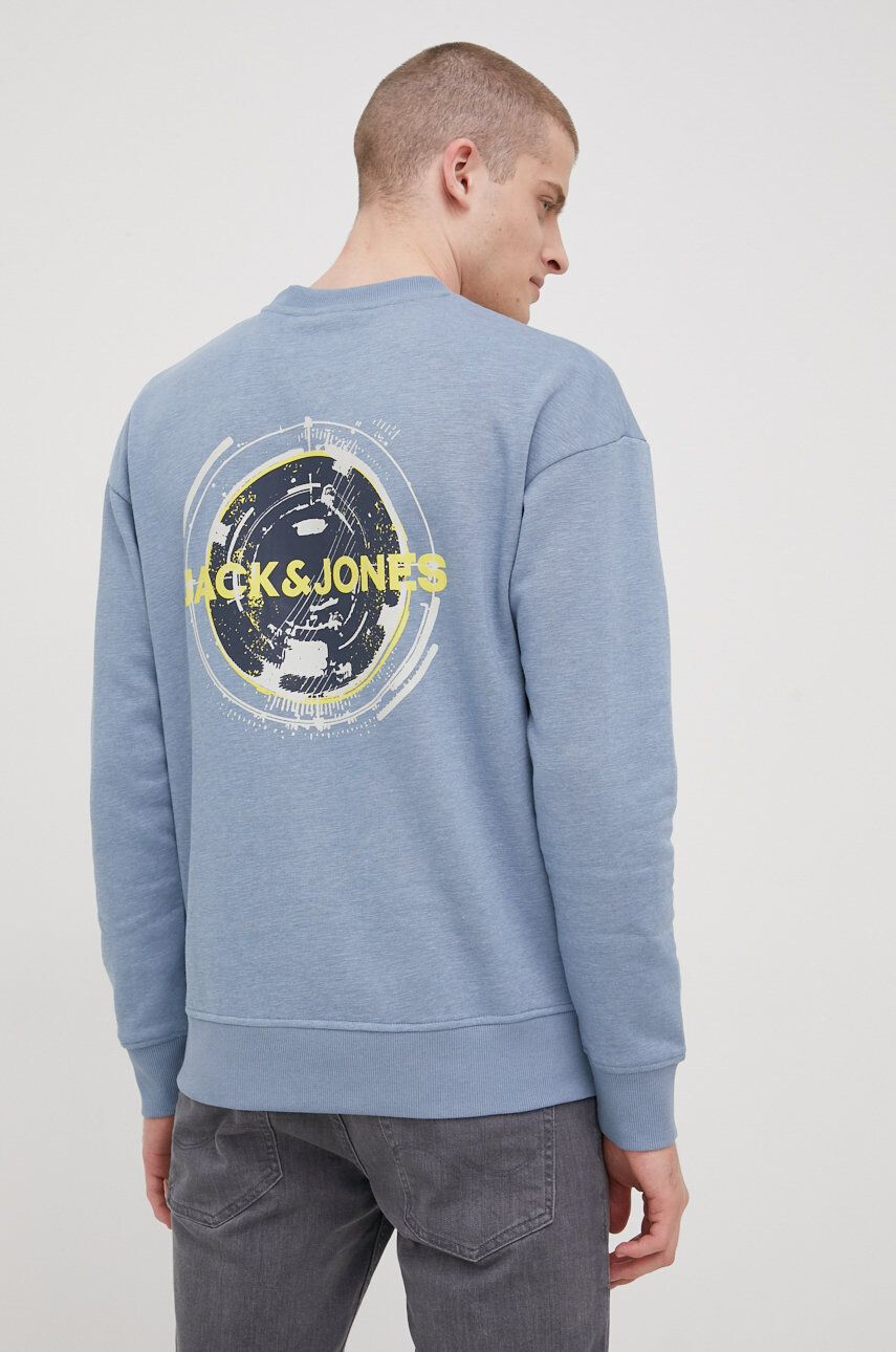 Jack & Jones Mikina pánská fialová barva s potiskem - Pepit.cz