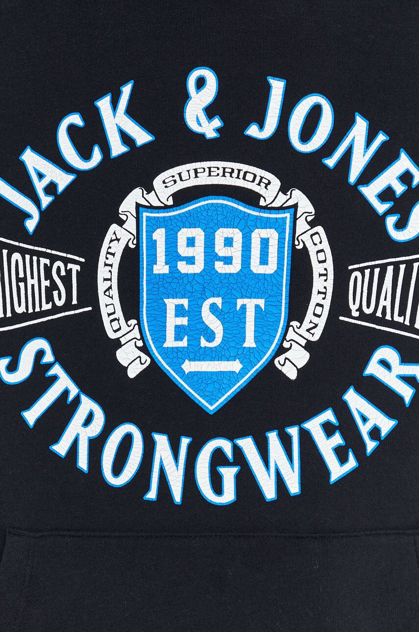 Jack & Jones Mikina pánská černá barva s kapucí s potiskem - Pepit.cz