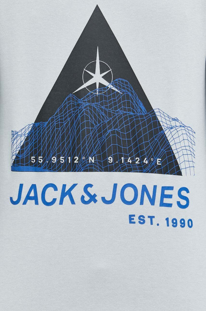 Jack & Jones Mikina pánská šedá barva s potiskem - Pepit.cz