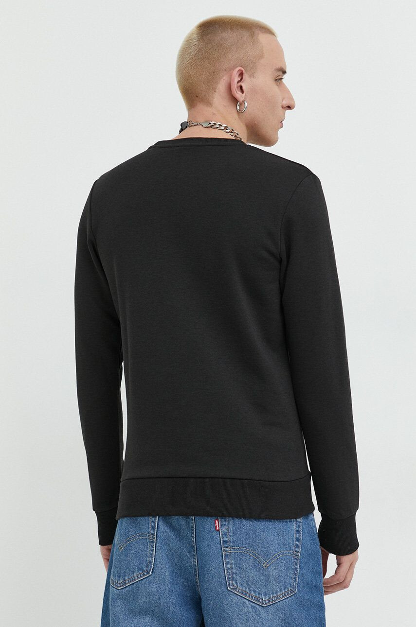 Jack & Jones Mikina JCOBLUR PANEL SWEAT CREW NECK FST pánská černá barva s potiskem 12225433 - Pepit.cz