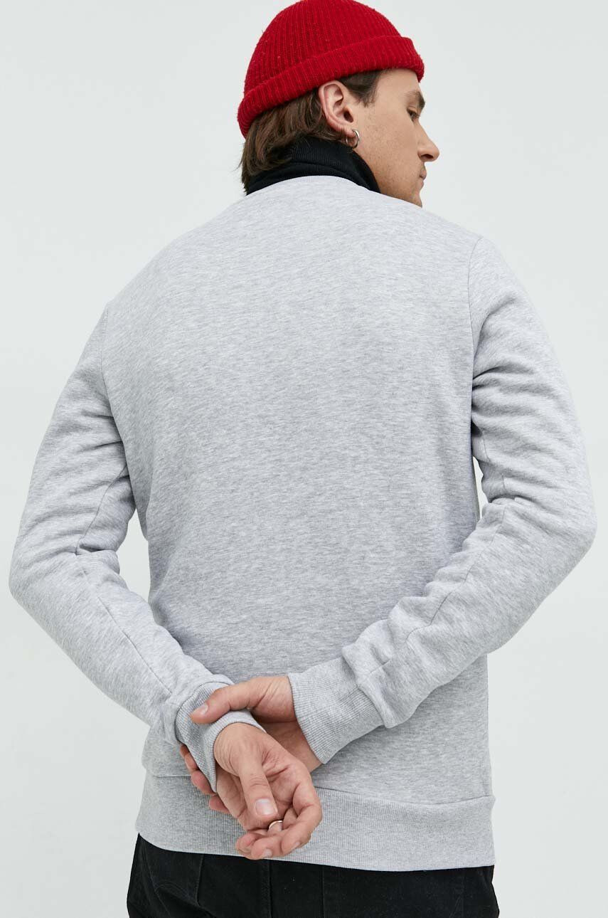 Jack & Jones Mikina JCOBLUR PANEL SWEAT CREW NECK FST pánská šedá barva s potiskem 12225433 - Pepit.cz