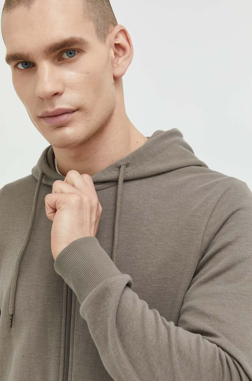 Jack & Jones Mikina JJEBASIC pánská zelená barva s kapucí hladká - Pepit.cz