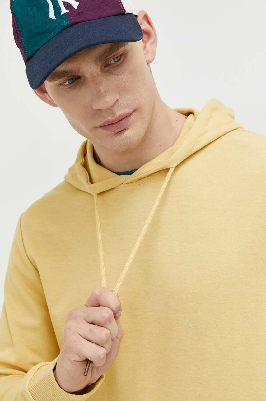 Jack & Jones Mikina JJEBASIC pánská žlutá barva s kapucí hladká 12182537 - Pepit.cz