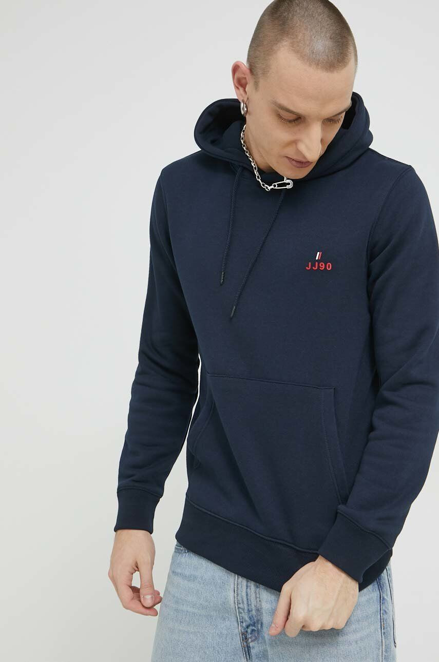 Jack & Jones Mikina JJEJOE pánská tmavomodrá barva s kapucí s potiskem 12223229 - Pepit.cz