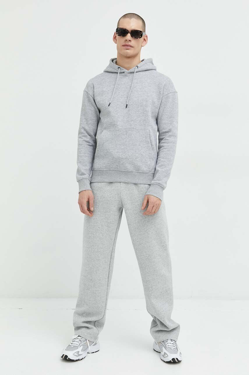 Jack & Jones Mikina JJESTAR pánská šedá barva s kapucí melanžová 12208157 - Pepit.cz