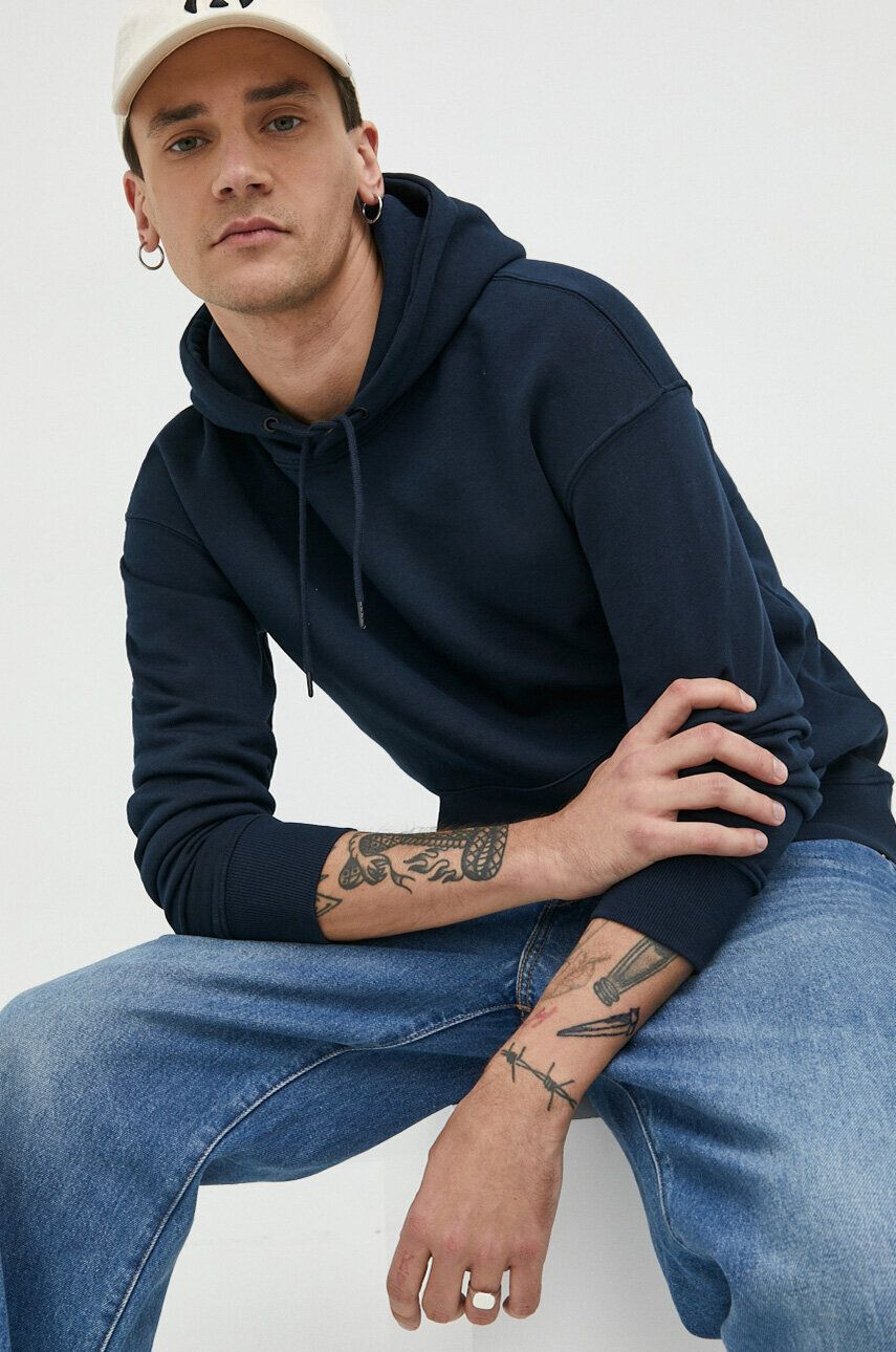 Jack & Jones Mikina JJESTAR pánská tmavomodrá barva s kapucí hladká 12208157 - Pepit.cz