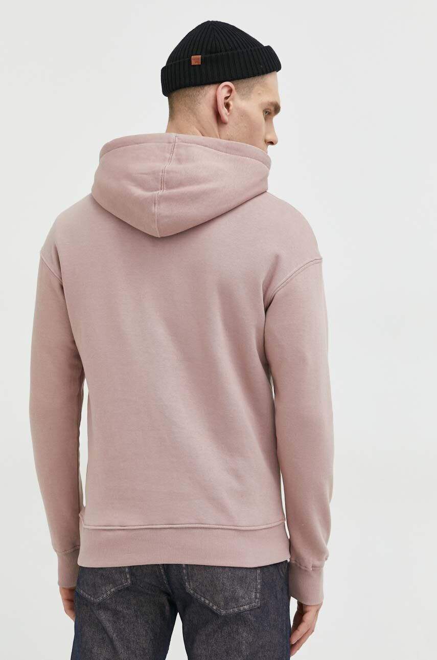 Jack & Jones Mikina JJESTAR pánská růžová barva s kapucí hladká - Pepit.cz