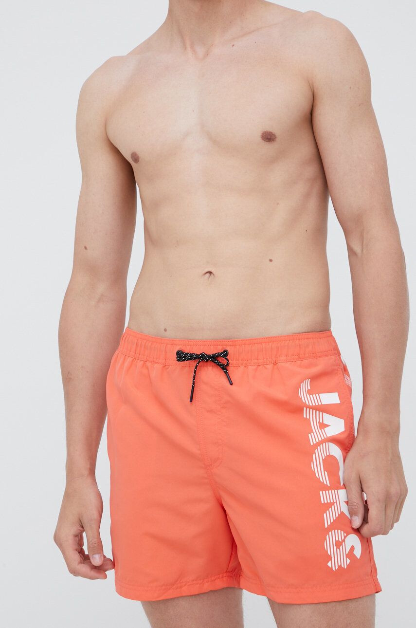 Jack & Jones Plavkové šortky oranžová barva - Pepit.cz