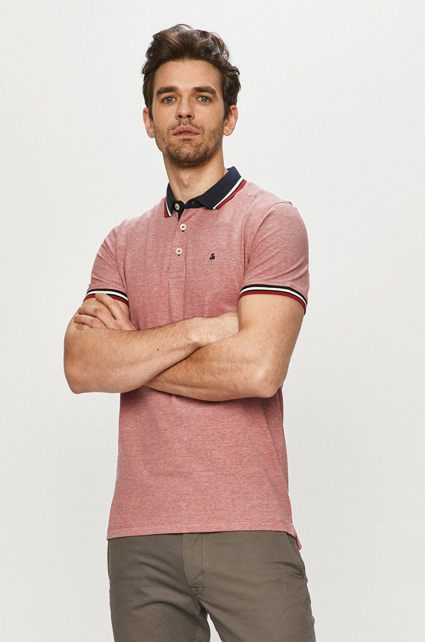 Jack & Jones Polo tričko červená barva hladké - Pepit.cz