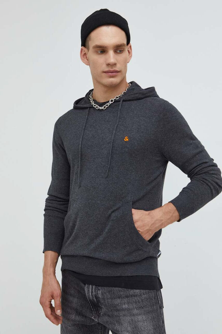 Jack & Jones Svetr pánský šedá barva lehký - Pepit.cz