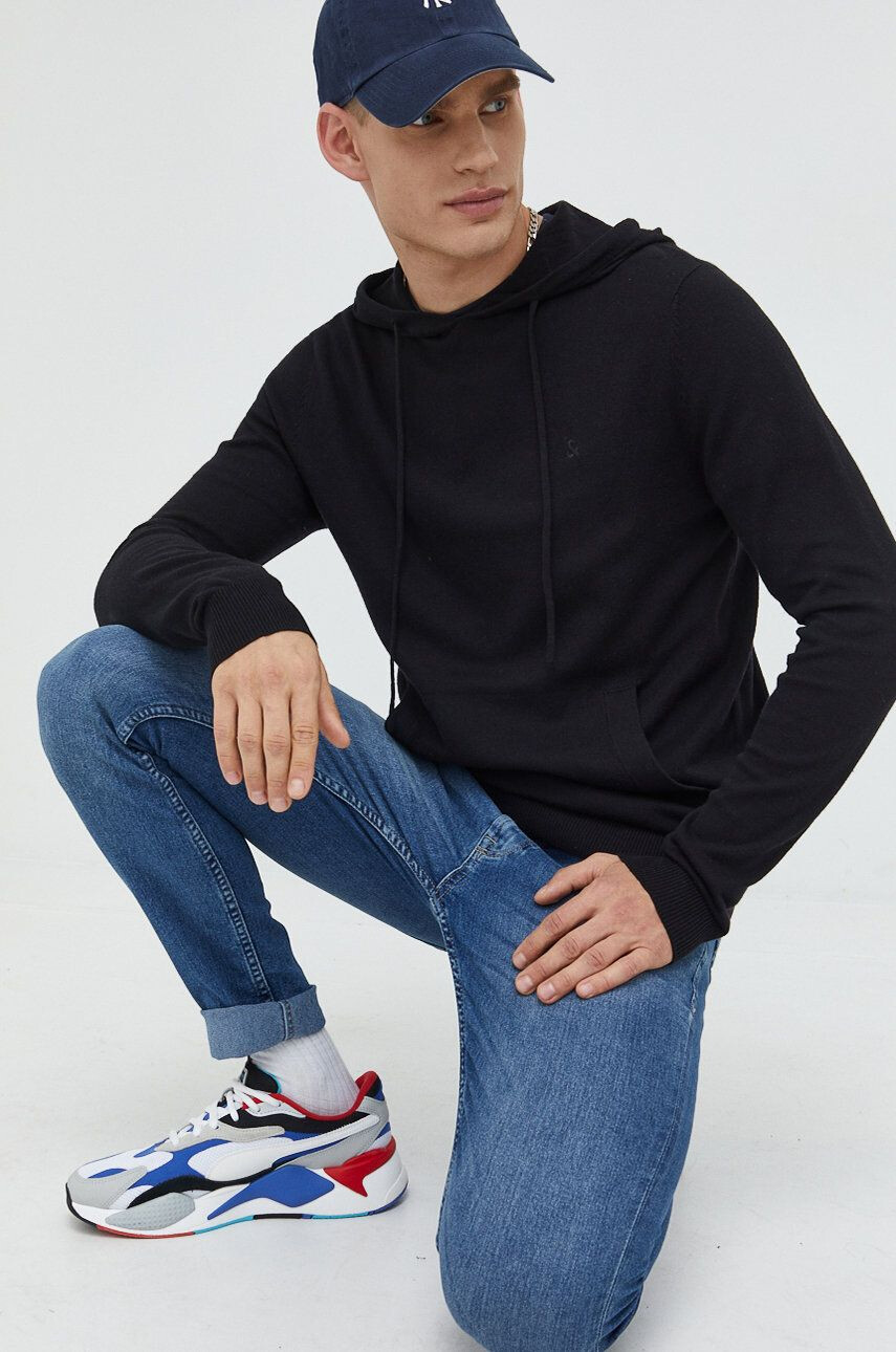 Jack & Jones Svetr pánský černá barva lehký - Pepit.cz