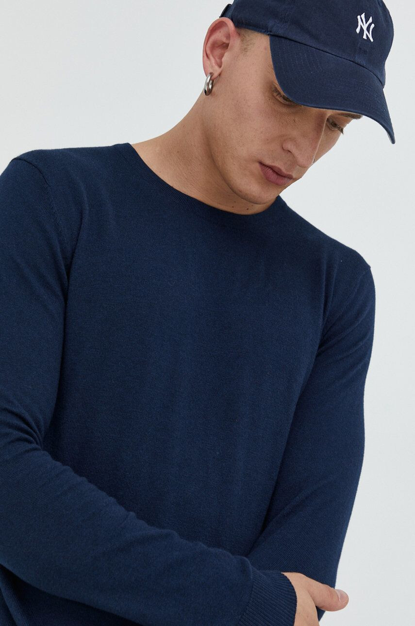 Jack & Jones Svetr pánský béžová barva lehký s pologolfem - Pepit.cz