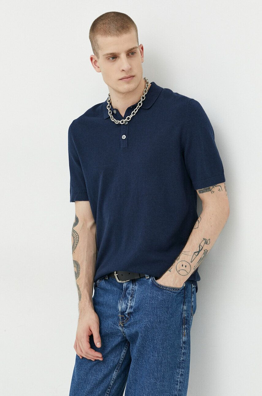 Jack & Jones Svetr JJEEMIL pánský tmavomodrá barva - Pepit.cz