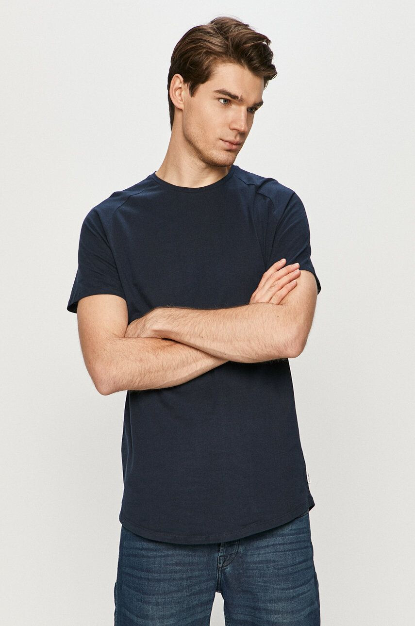 Jack & Jones Tričko tmavomodrá barva hladké - Pepit.cz