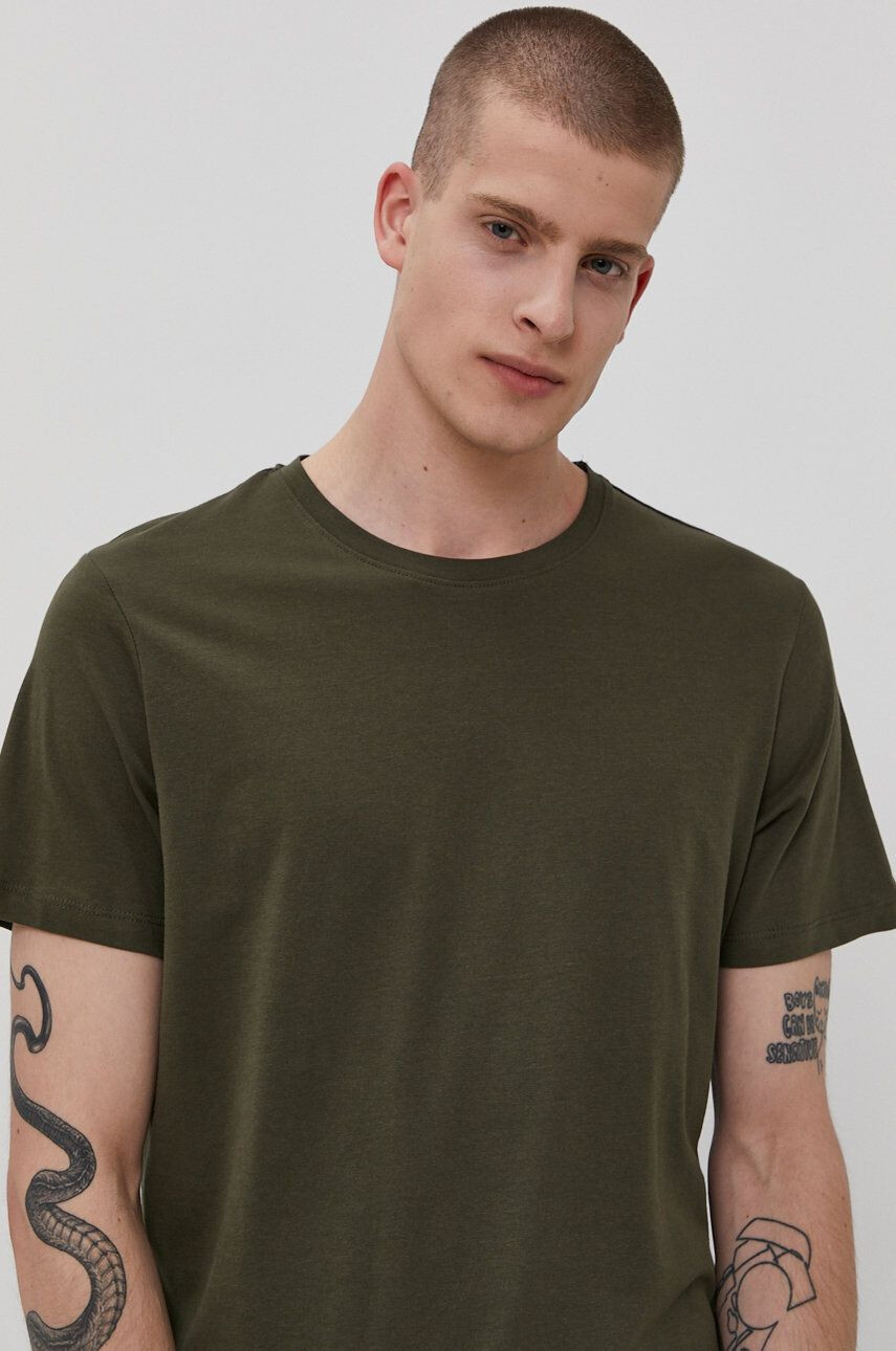 Jack & Jones Tričko zelená barva hladké - Pepit.cz