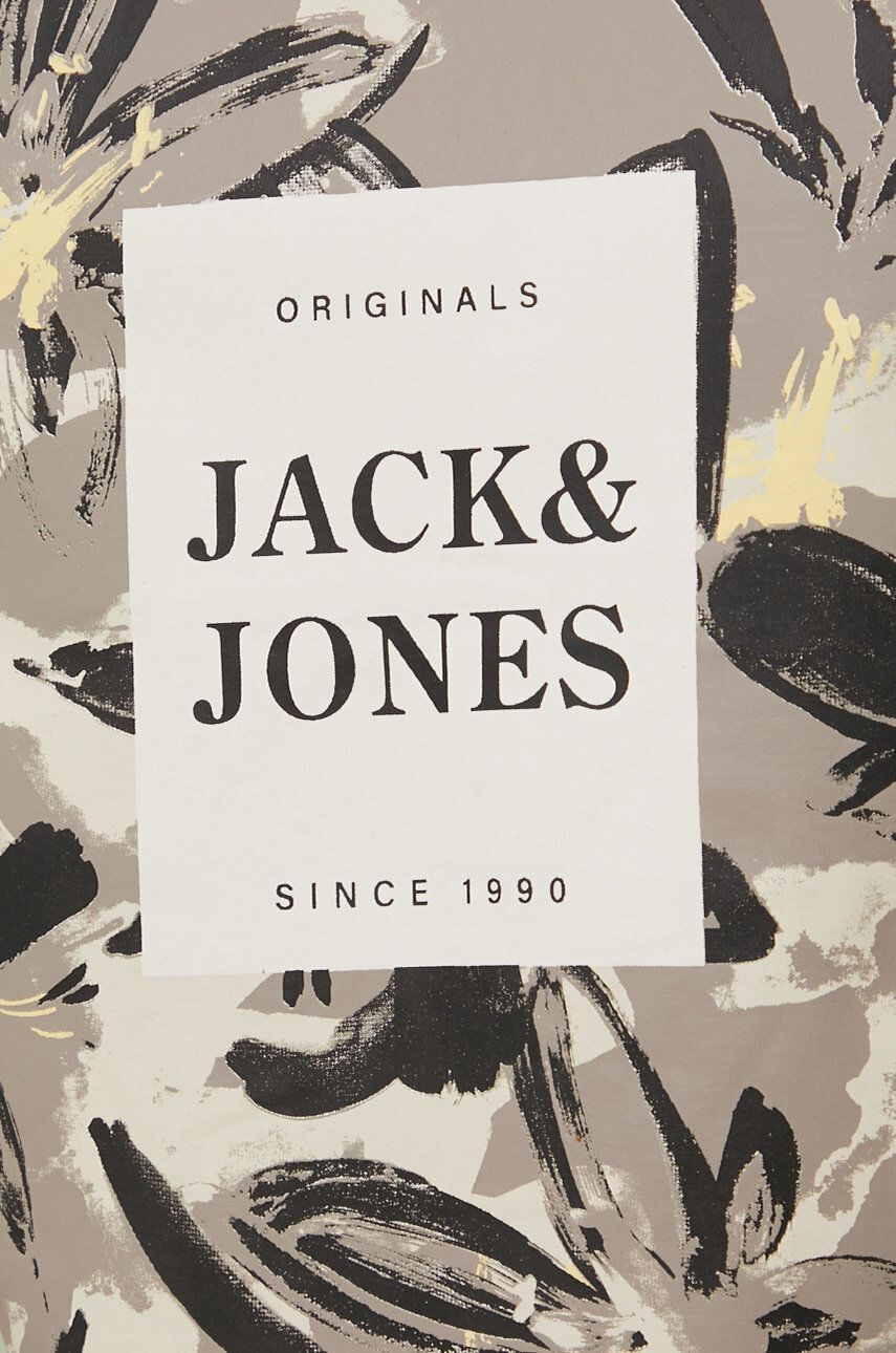 Jack & Jones Tričko šedá barva s potiskem - Pepit.cz