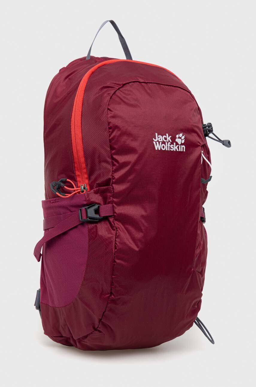 Jack Wolfskin Batoh Athmos Shape 16 vínová barva velký s potiskem - Pepit.cz