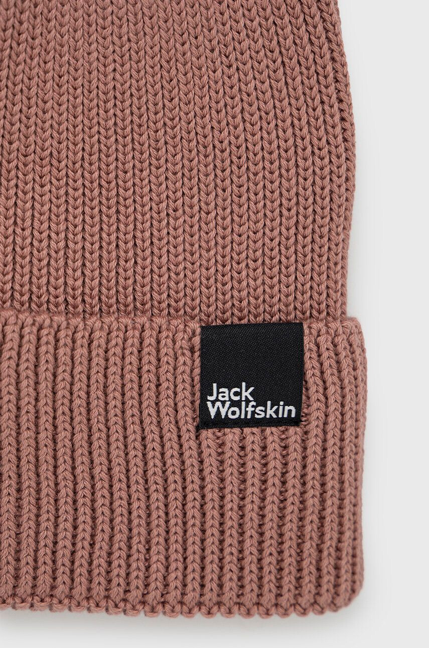 Jack Wolfskin Bavlněná čepice růžová barva z tenké pleteniny - Pepit.cz