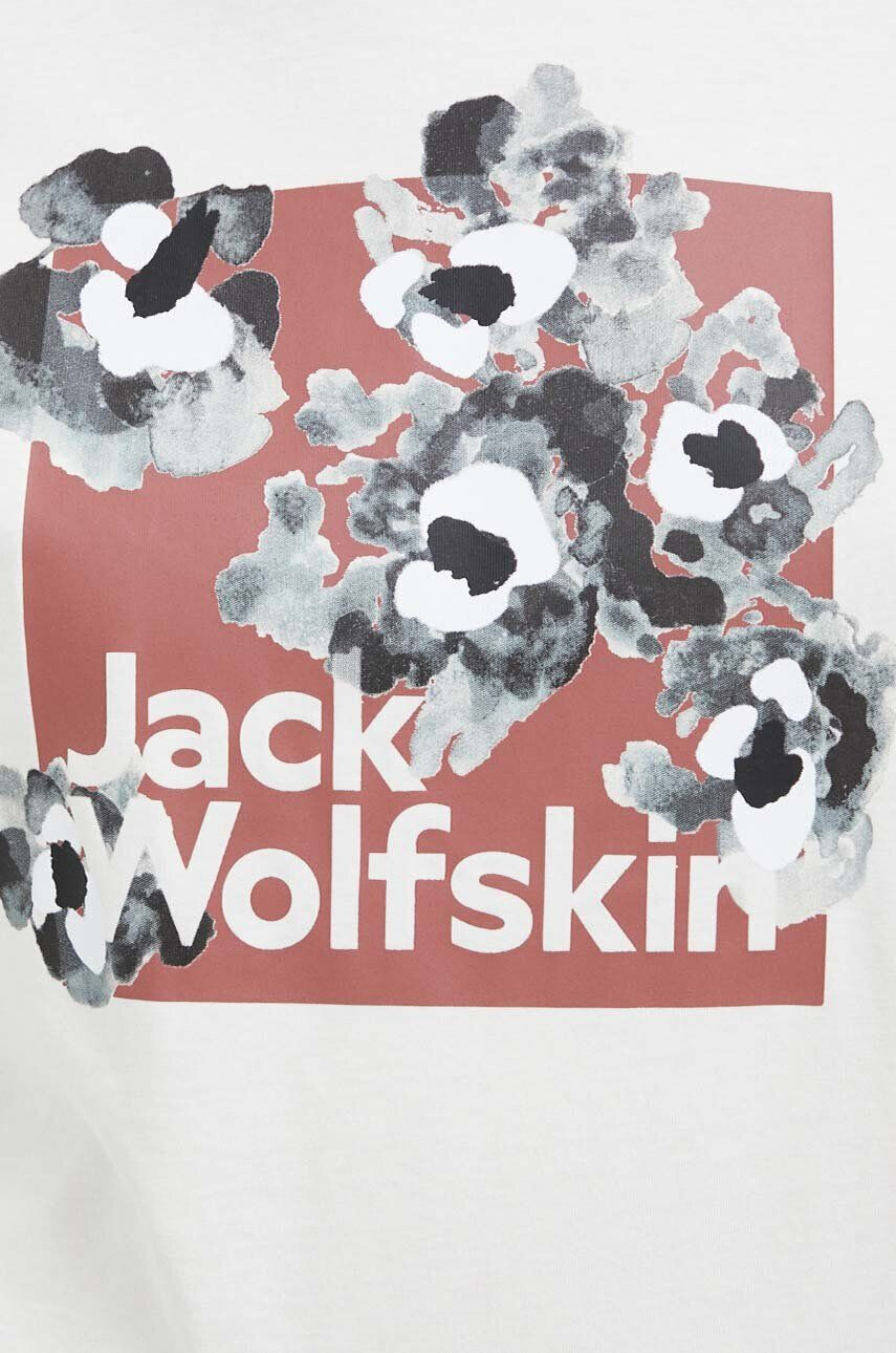 Jack Wolfskin Bavlněné tričko 10 béžová barva - Pepit.cz