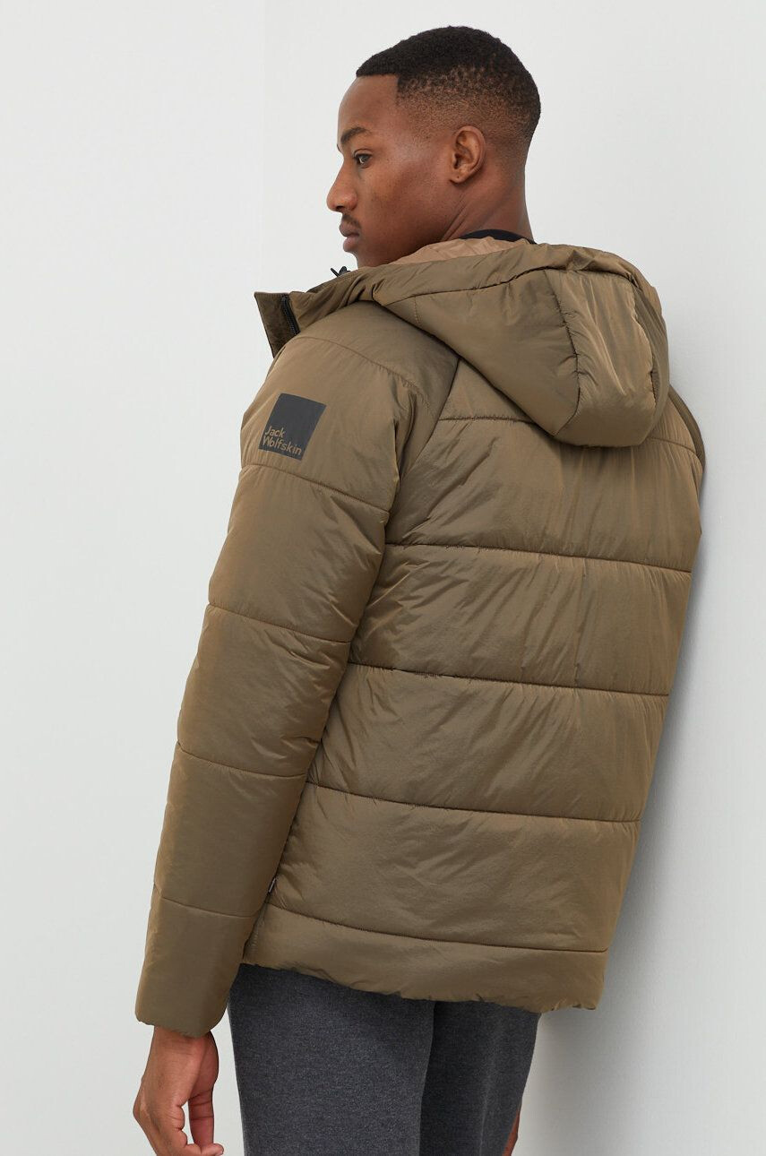 Jack Wolfskin Bunda pánská hnědá barva zimní - Pepit.cz