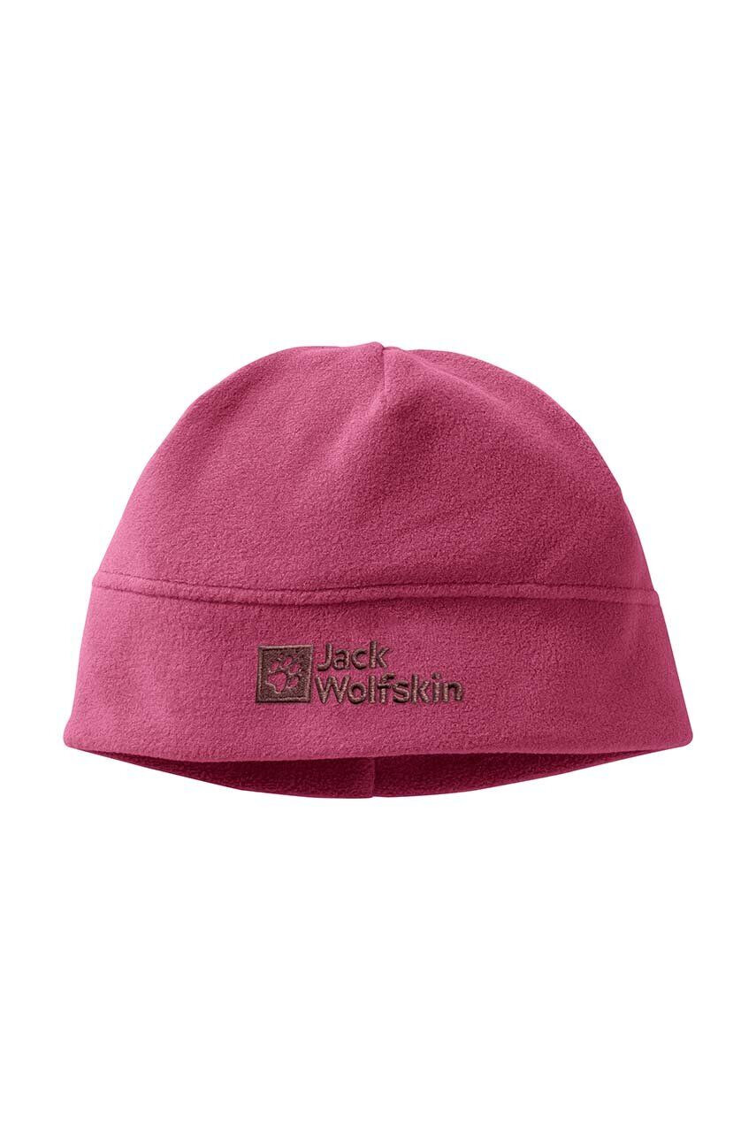 Jack Wolfskin Dětska čepice REAL STUFF BEANIE růžová barva z tenké pleteniny - Pepit.cz