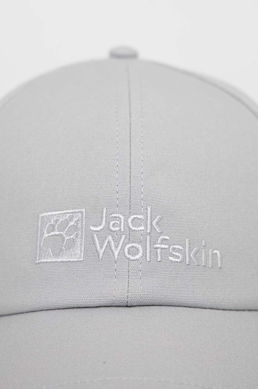 Jack Wolfskin Kšiltovka šedá barva s aplikací - Pepit.cz