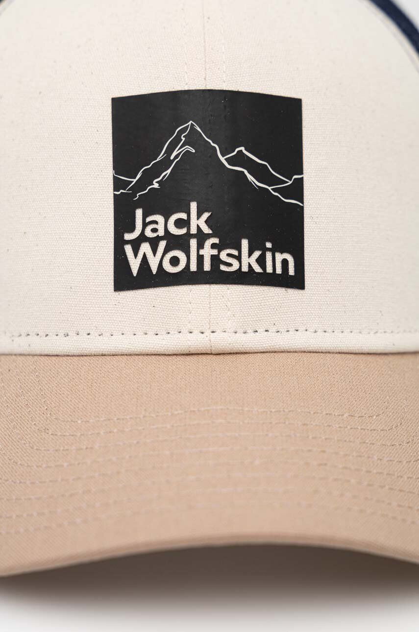 Jack Wolfskin Kšiltovka Brand béžová barva s potiskem - Pepit.cz