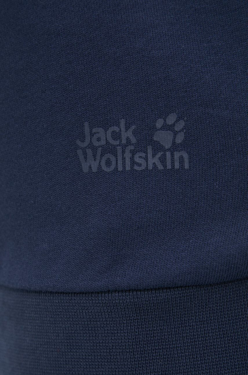 Jack Wolfskin Mikina dámská tmavomodrá barva s potiskem - Pepit.cz