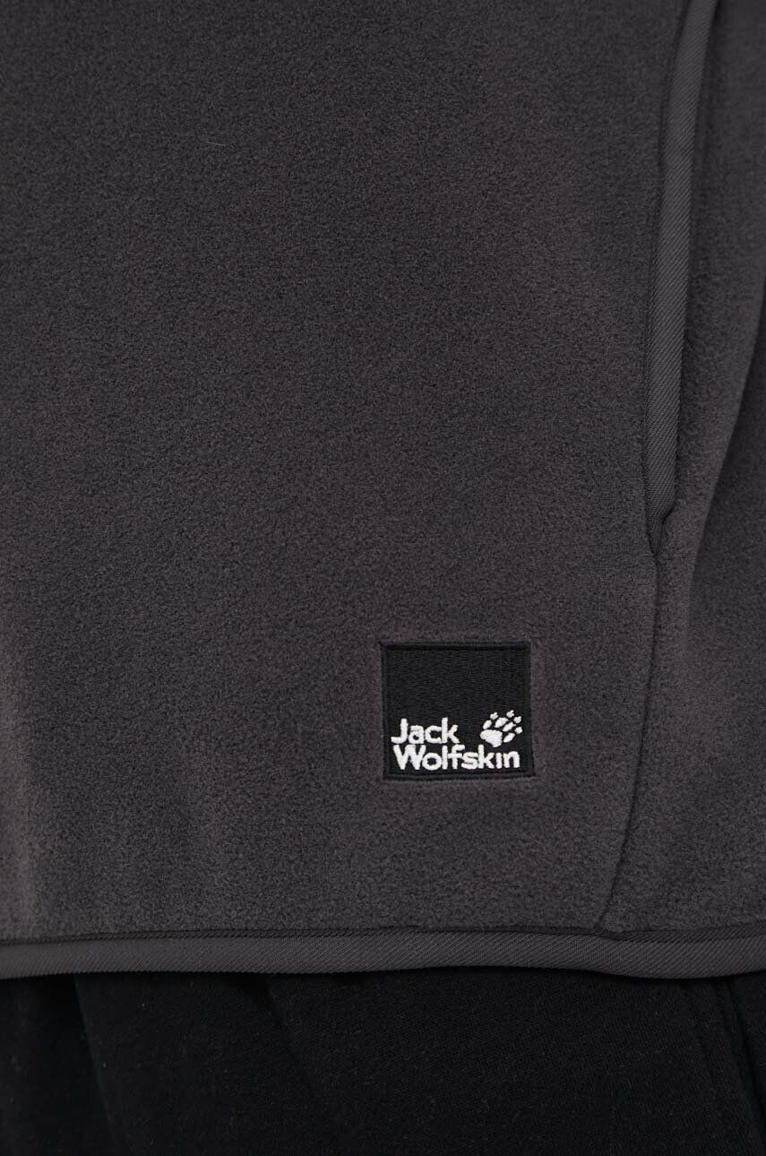 Jack Wolfskin Mikina pánská šedá barva hladká - Pepit.cz