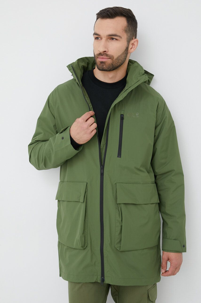 Jack Wolfskin Outdoorová bunda Norden Port zelená barva - Pepit.cz