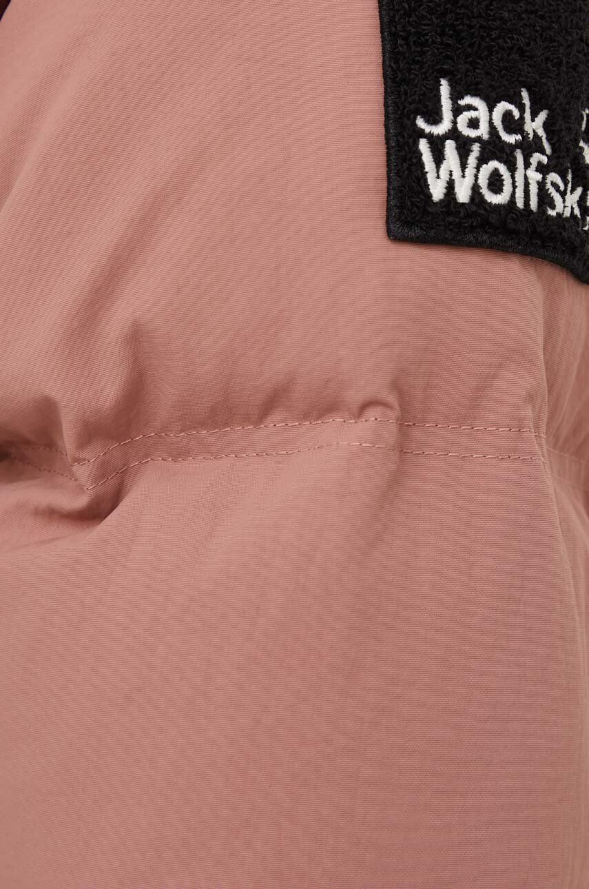 Jack Wolfskin Péřová bunda dámská růžová barva zimní - Pepit.cz