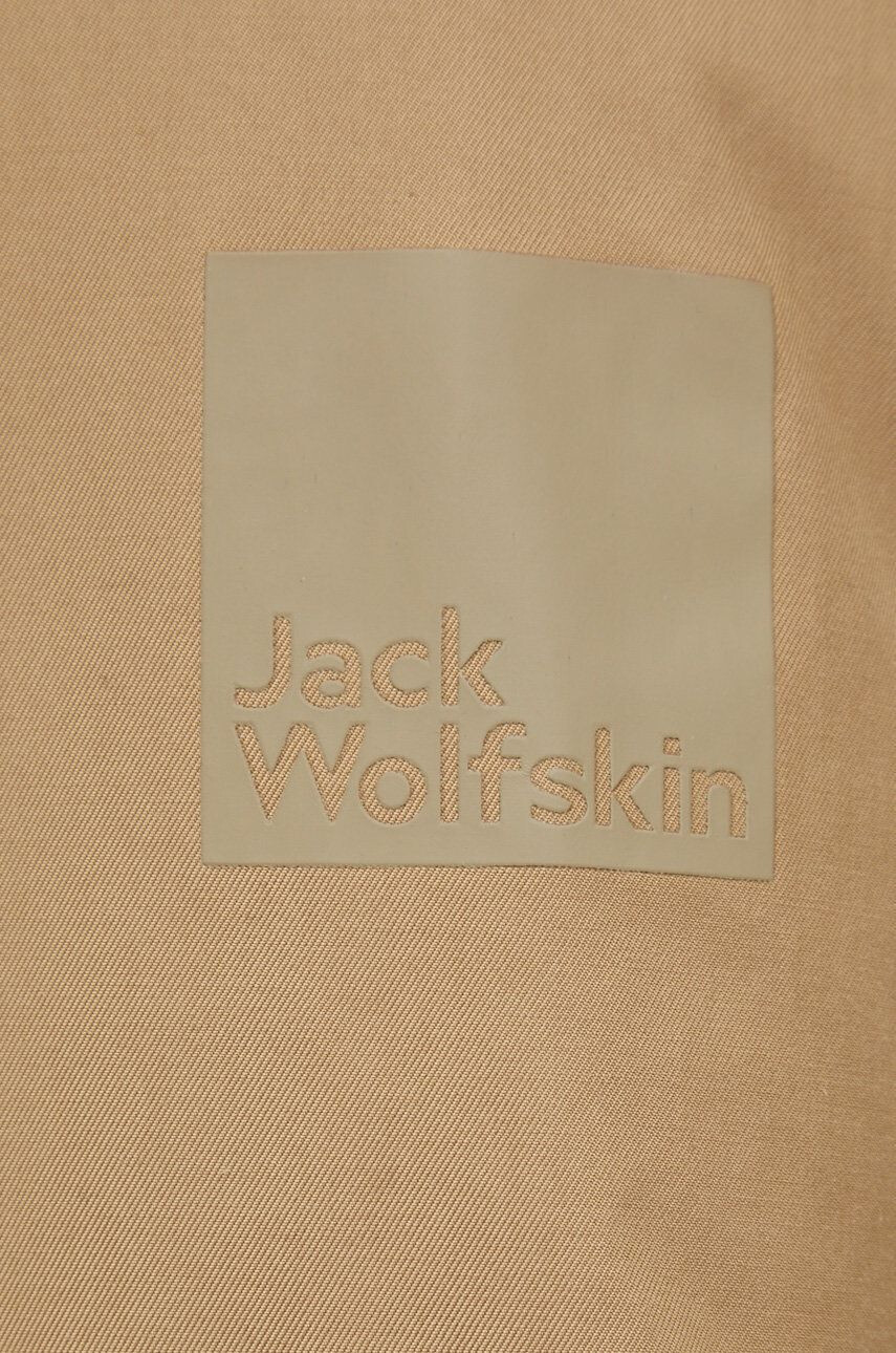 Jack Wolfskin Péřová bunda pánská hnědá barva zimní - Pepit.cz