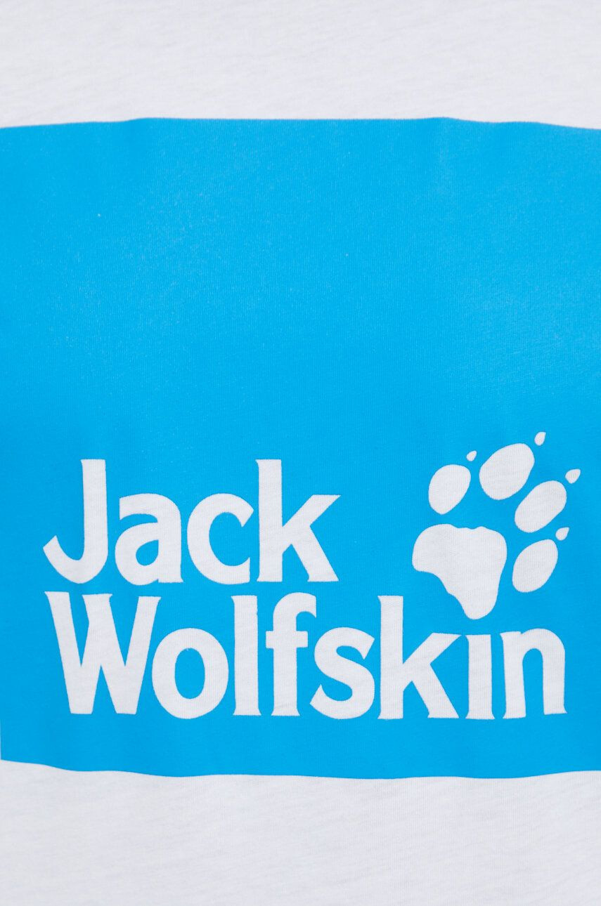 Jack Wolfskin Tričko bílá barva s potiskem - Pepit.cz