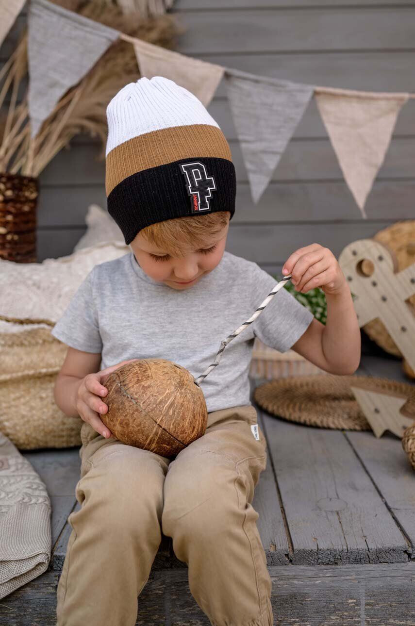 Jamiks Dětská bavlněná čepice LEIF černá barva z tenké pleteniny - Pepit.cz