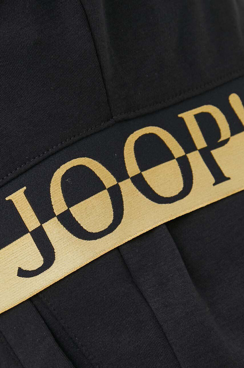 Joop! Bavlněná mikina pánská černá barva s kapucí s potiskem - Pepit.cz