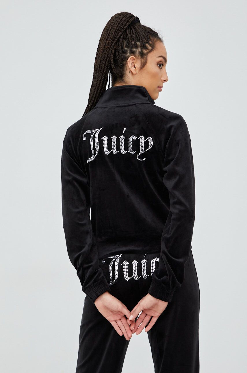 Juicy Couture Mikina dámská černá barva s aplikací - Pepit.cz