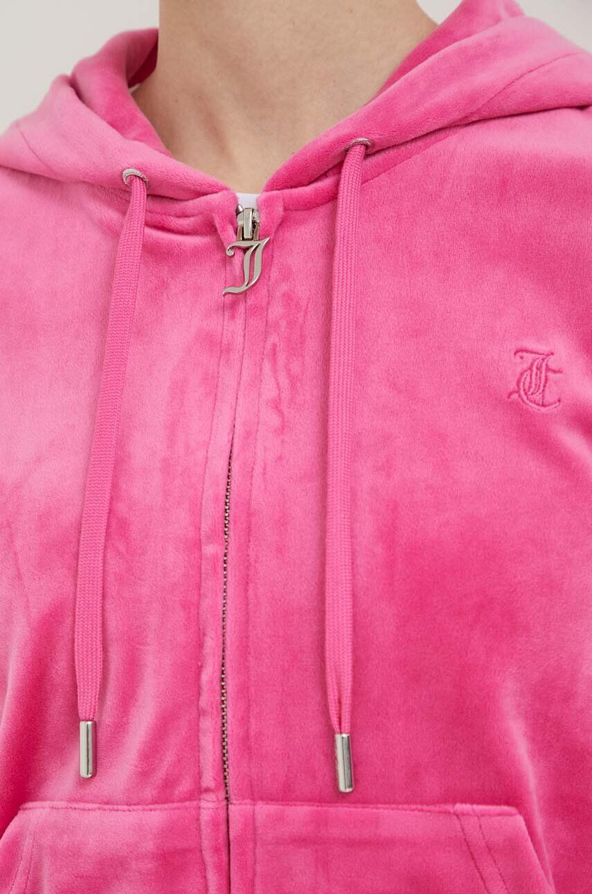 Juicy Couture Mikina dámská růžová barva s kapucí hladká - Pepit.cz