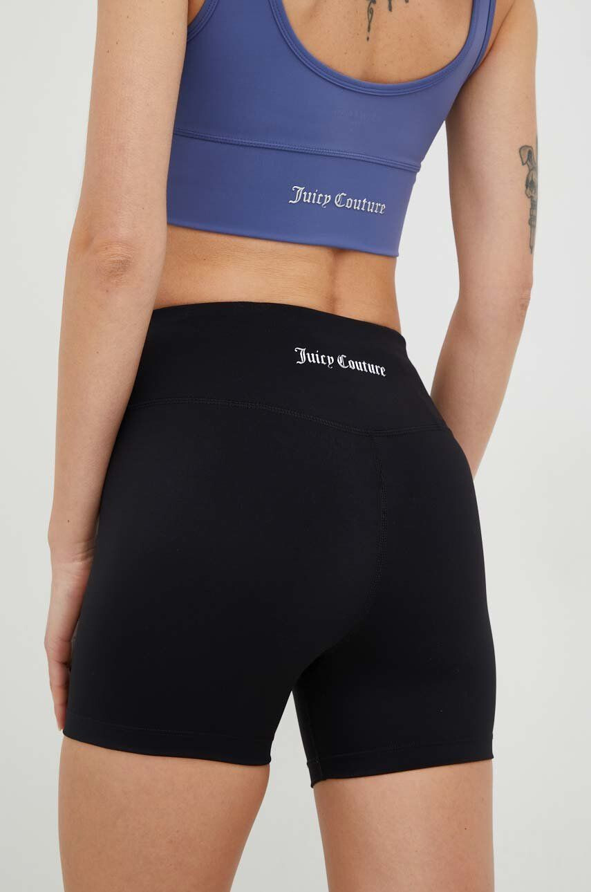 Juicy Couture Tréninkové šortky Liza dámské černá barva hladké high waist - Pepit.cz