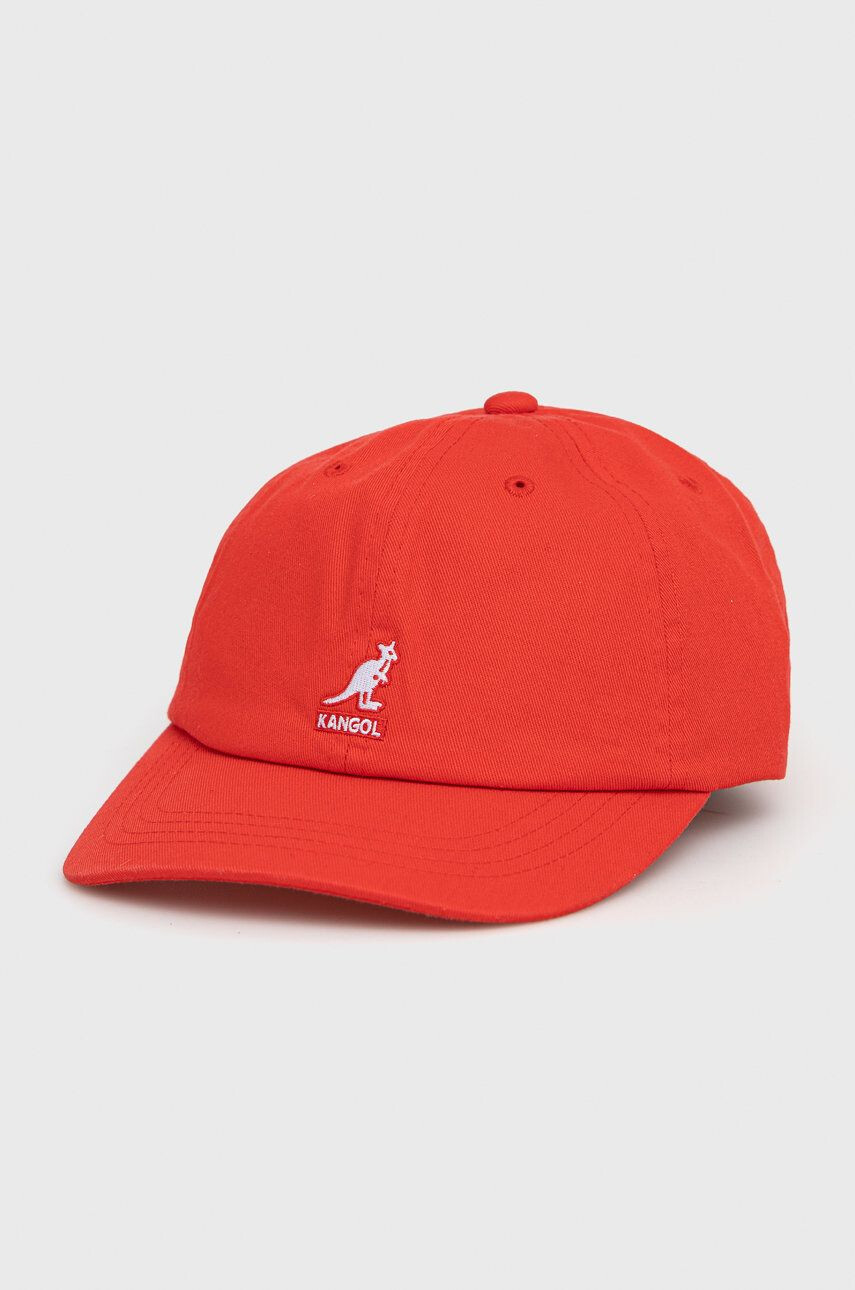 Kangol Bavlněná čepice červená barva s aplikací K5165HT.CG637-CG637 - Pepit.cz