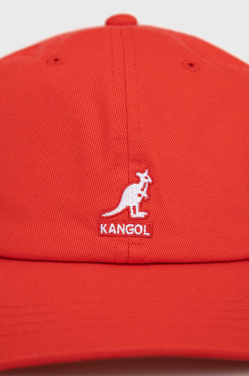 Kangol Bavlněná čepice červená barva s aplikací K5165HT.CG637-CG637 - Pepit.cz